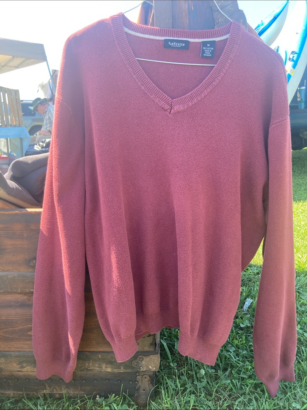 Van Heusen Men’s V-Neck Sweater in Dusty Rose